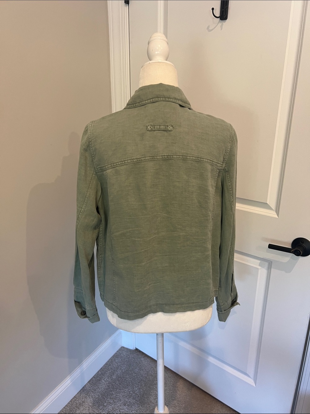 Nicole Miller New York Light Olive Green Women's Linen Jacket - Picture 3 of 12